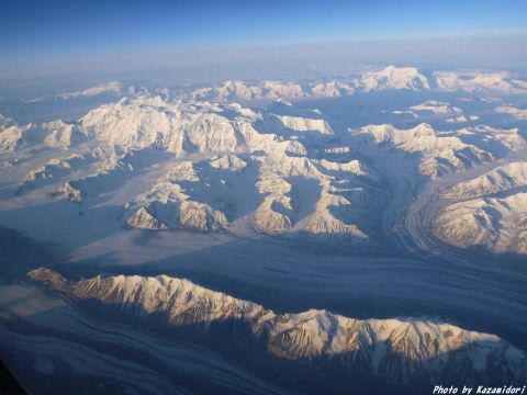 氷河@アラスカ上空