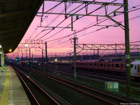 幕張本郷駅夕景