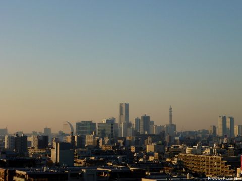 今朝の横浜遠景
