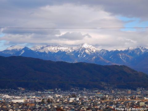 諏訪湖SAから見た八ヶ岳