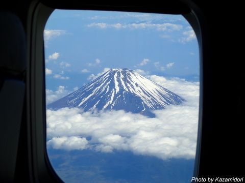 機窓の富士山