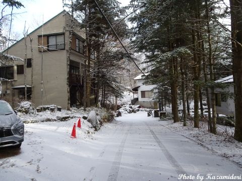 積雪の別荘地